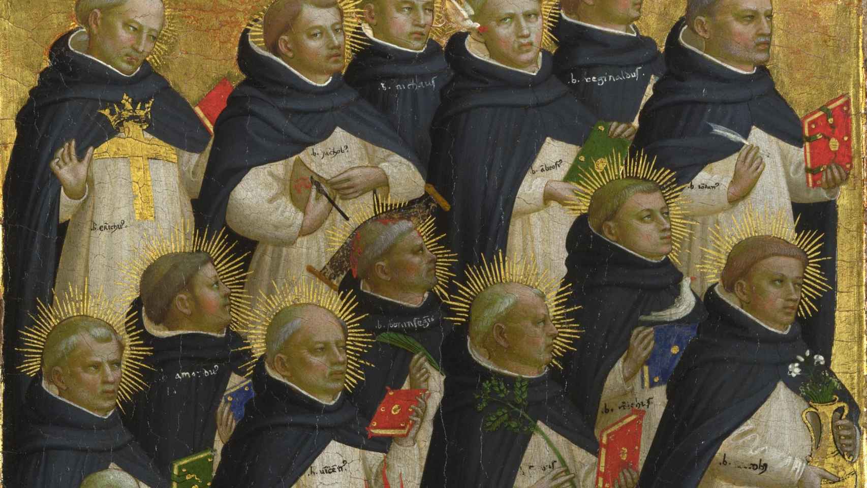 Detalle de los 18 beatos dominicos representados en el retablo mayor de San Domenico en Fiésole. THE NATIONAL GALLERY, LONDRES