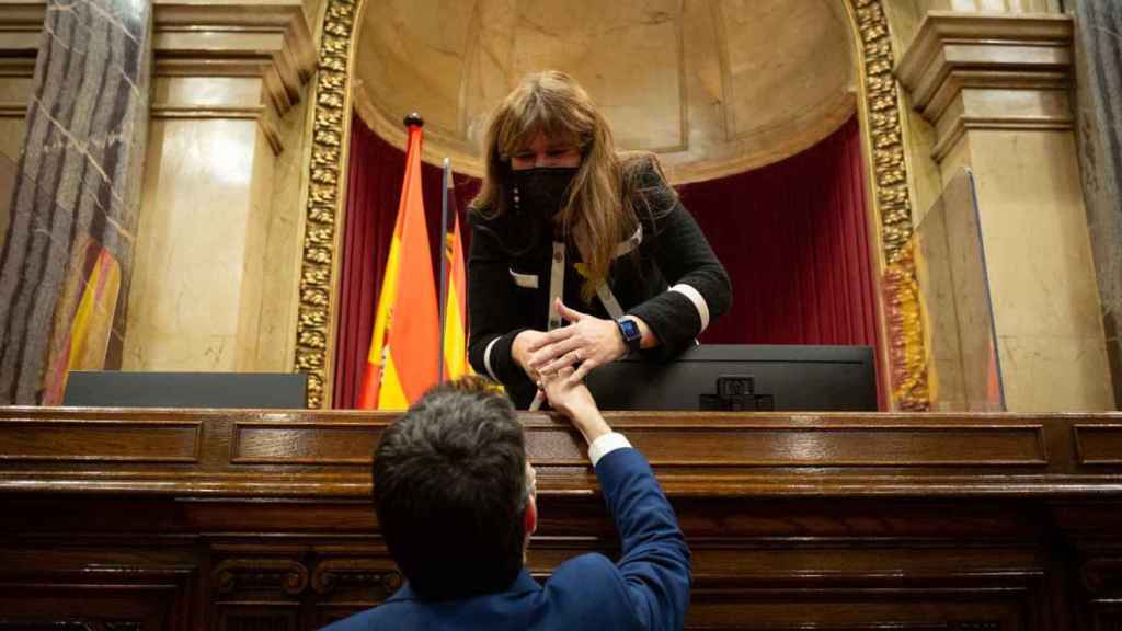 Laura Borràs durante el pleno celebrado este jueves en el Parlament / EUROPA PRESS