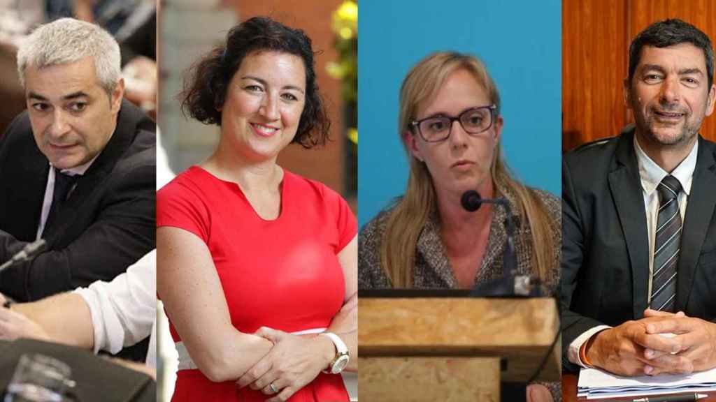 De izquierda a derecha: José María Cano (Ciudadanos), Alicia Romero (PSC), Àurea Rodríguez (PDECat) y Joan Canadell (JxCat)