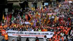 Manifestación del 1 de mayo de 2018 de CCOO y UGT de Cataluña / EFE