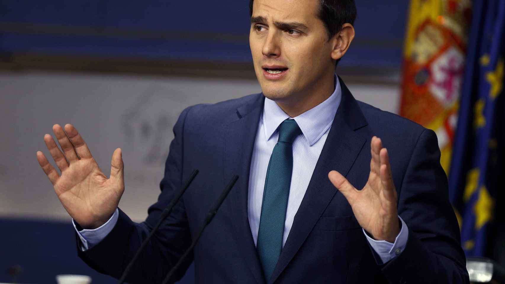 Albert Rivera en el Congreso tras su entrevista con el rey Felipe VI / EFE