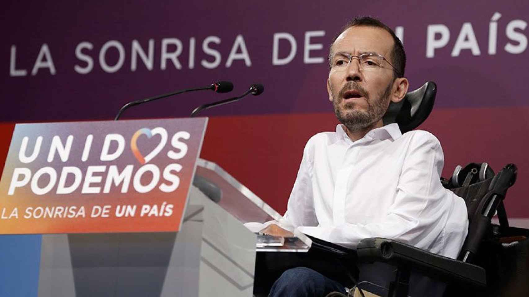 Pablo Echenique, secretario de Organización de Podemos, en la rueda de prensa tras la reunión de la ejecutiva de este lunes.