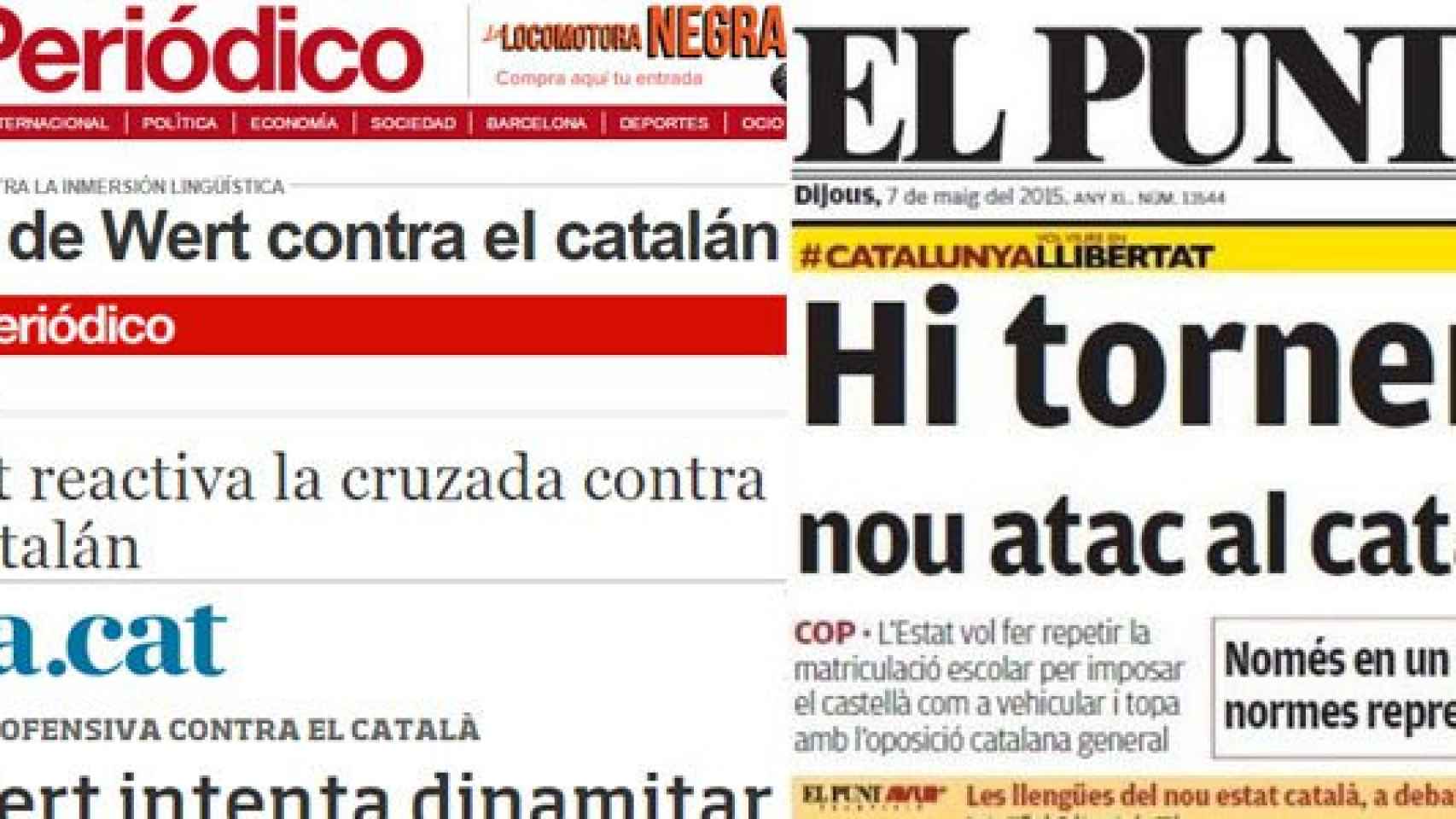 'El Periódico', 'El Punt Avui' y 'Ara', algunos medios más beligerantes contra el bilingüismo escolar