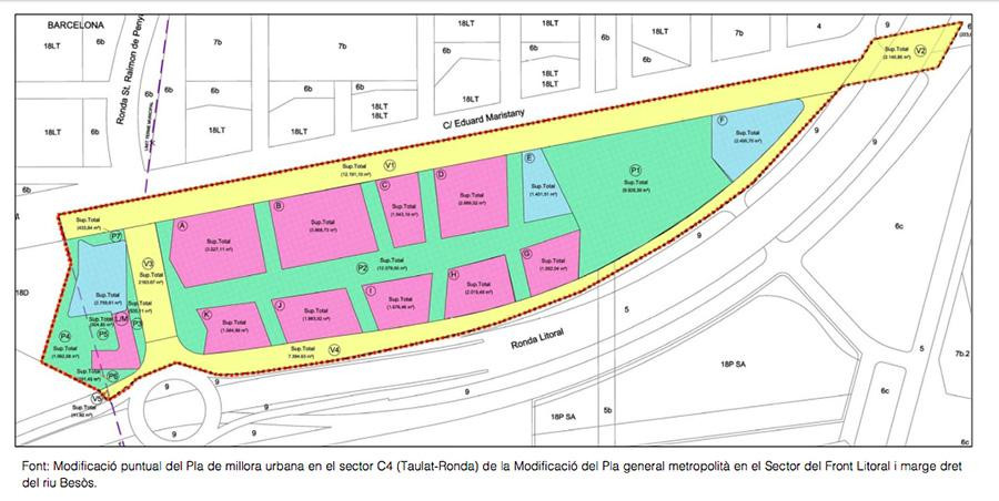 Plano del Campus Diagonal-Besòs de la UPC