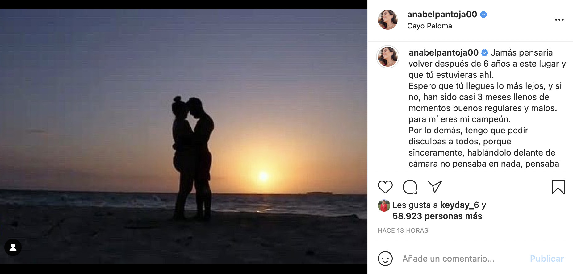 Publicación de Anabel Pantoja en Instagram / @anabelpantoja00