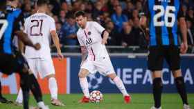 Lionel Messi, en una acción ante el Brujas en Champions League / PSG