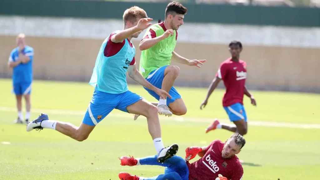 Los jugadores del Barça en otra sesión de entrenamientos / FCB