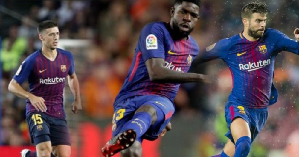 Piqué, Umtiti y Lenglet, los tres centrales del Barça / MONTAJE CULEMANÍA