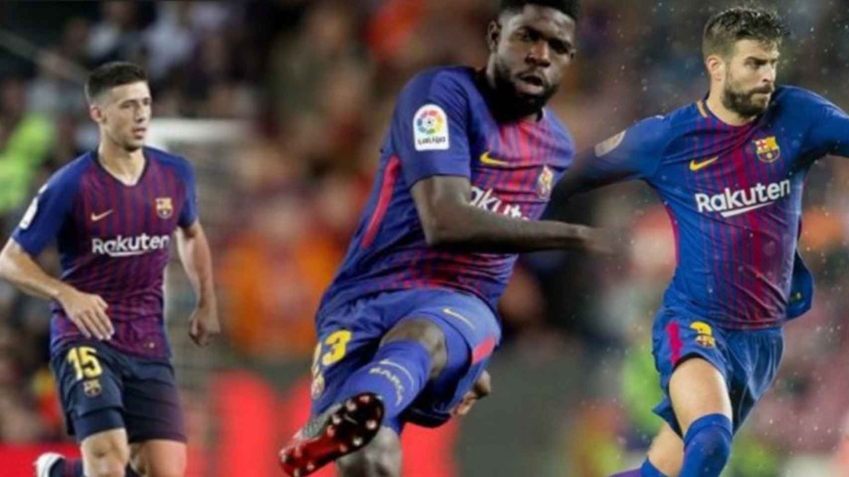 Piqué, Umtiti y Lenglet, los tres centrales del Barça / MONTAJE CULEMANÍA