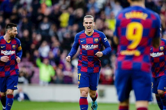 Griezmann celebra su gol al Alavés/ Twitter