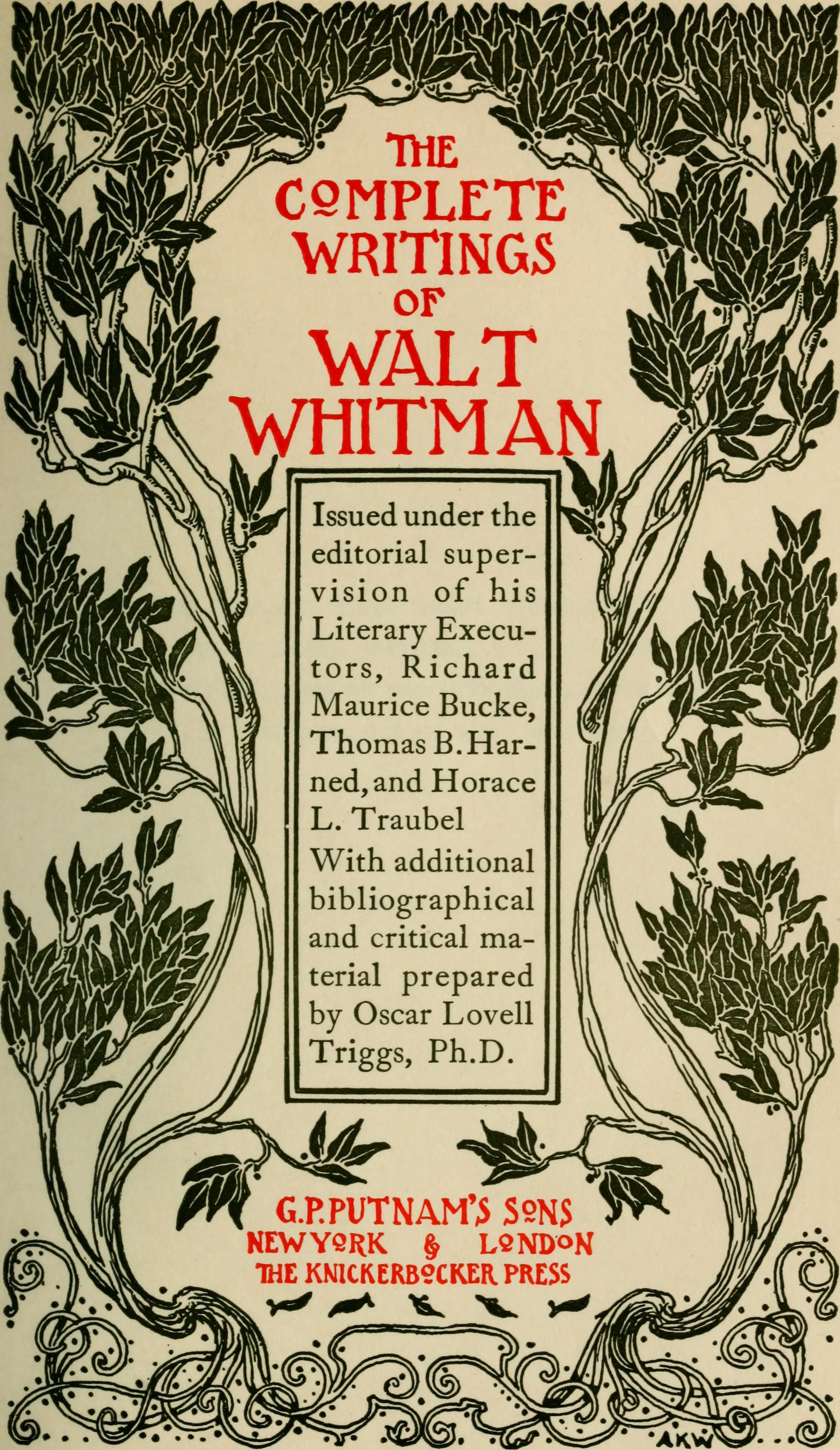 Edición de las 'Obras Completas' de Walt Whitman (1902)