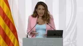 La portavoz del Govern, Patrícia Plaja, en una rueda de prensa donde se evidencia la Diada como la puntilla de la unidad independentista / GENCAT