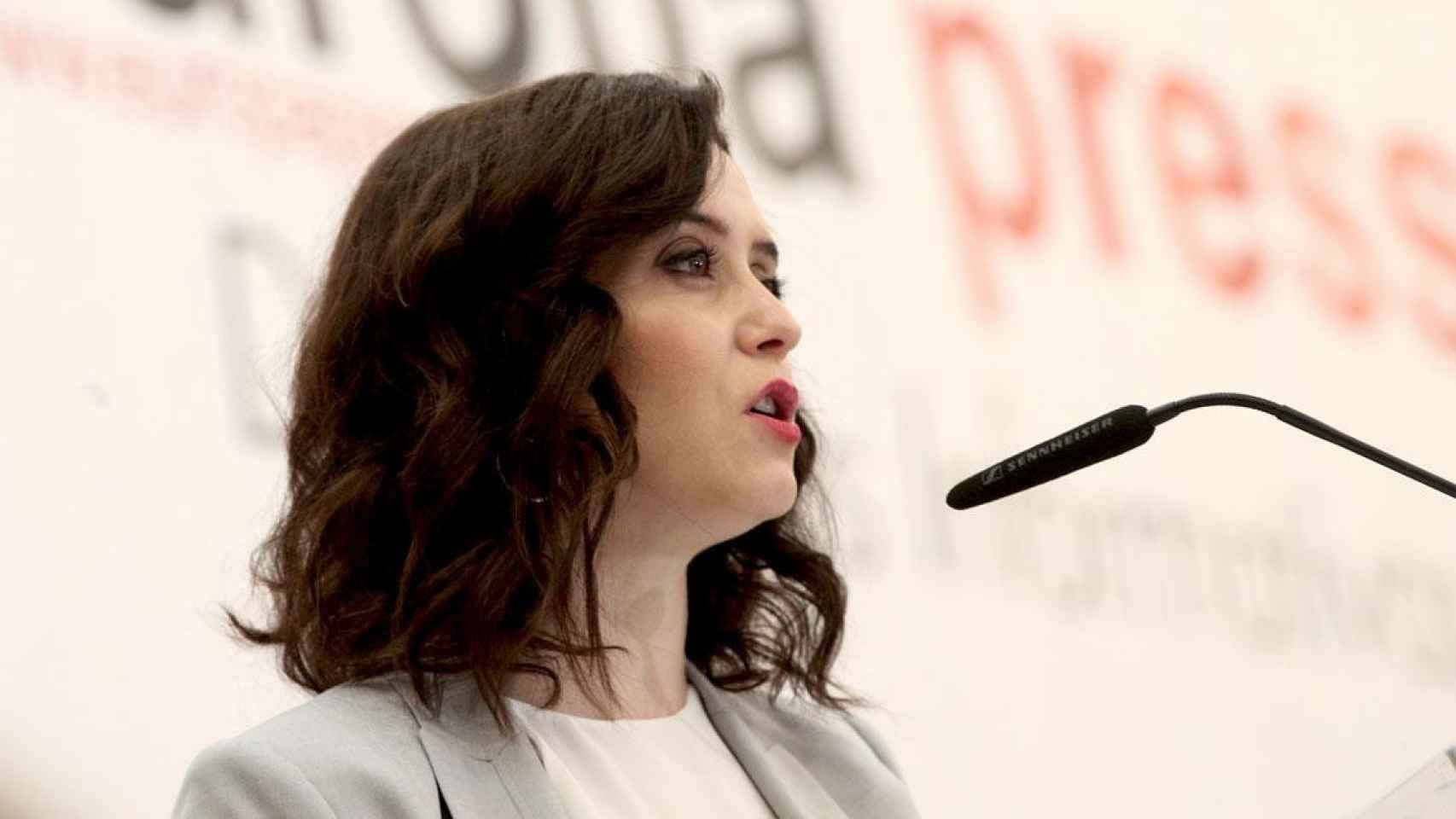 La presidenta de la Comunidad de Madrid, Isabel Díaz Ayuso, durante su intervención en un desayuno informativo de Europa Press / EUROPA PRESS