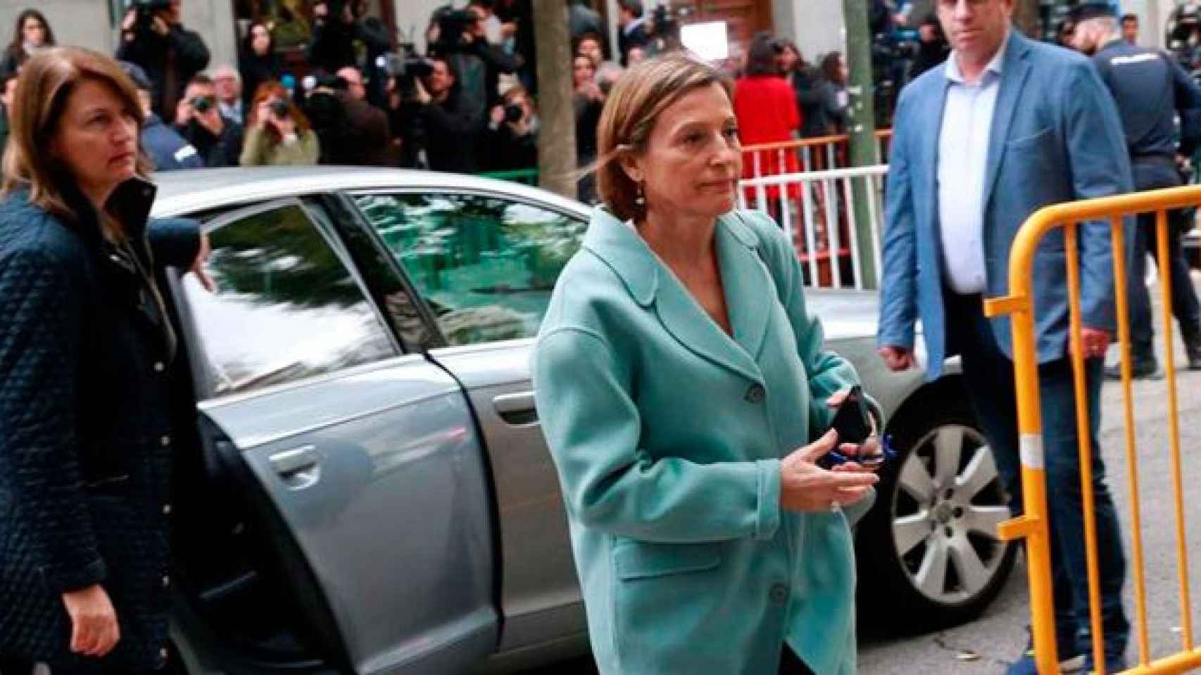 La expresidenta del Parlament, Carme Forcadell, a su llegada el jueves a la Audiencia Nacional / EFE