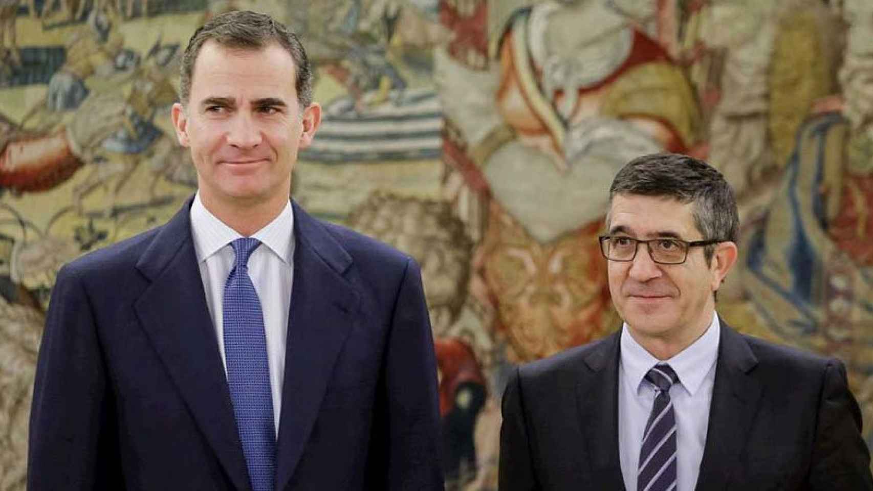 El Rey Felipe VI, el viernes con Patxi Lópes, presidente del Congreso.