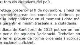 La hoja de ruta establecida por la ANC hace un año preveía declarar unilateralmente la independencia de Cataluña en la festividad de Sant Jordi de este 2015