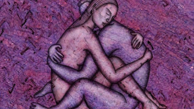 Ilustración de una pareja abrazada