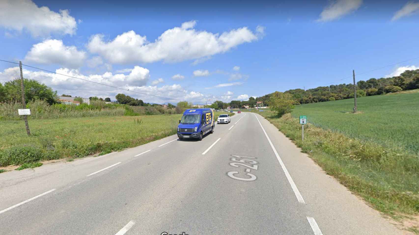 C-251 a la altura de Les Franqueses del Vallès, lugar donde se produjo el accidente mortal / GOOGLE MAPS