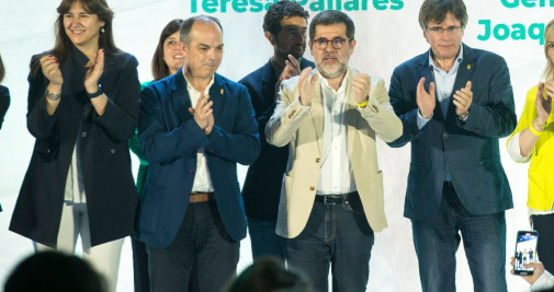 Por orden: Laura Borràs, Jordi Turull, Jordi Sànchez y Carles Puigdemont / EUROPA PRESS