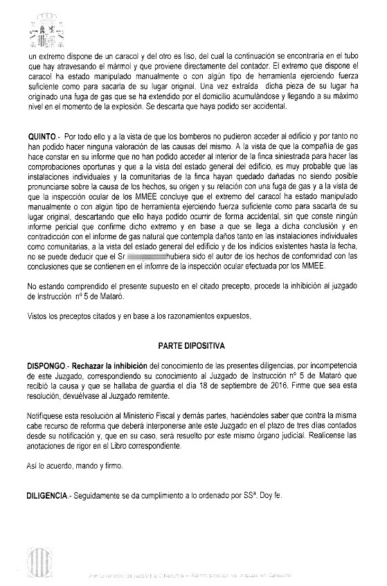 Auto de la jueza del Juzgado sobre violencia sobre la mujer rechazanfo la instrucción