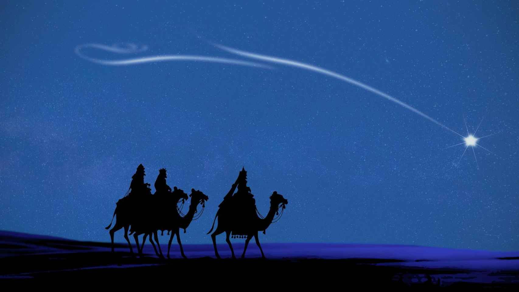 Los Reyes Magos de Oriente siguiendo la estrella fugaz / PIXABAY