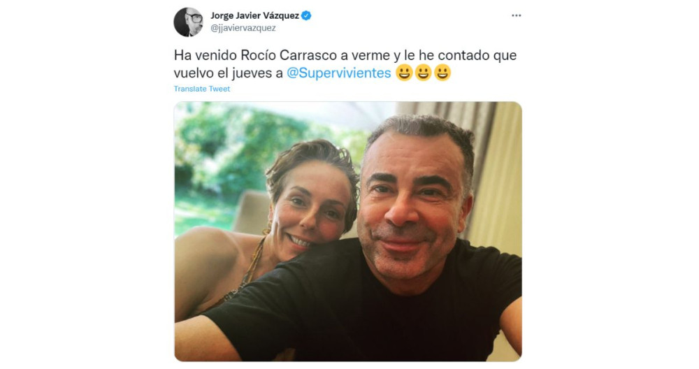 Publicación de Jorge Javier Vázquez en Twitter / @jjaviervazquez