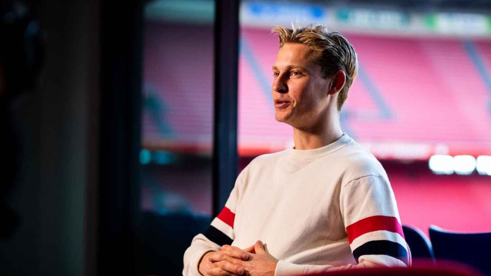 Frenkie de Jong en su entrevista con los medios de comunicación del Barça / FC BARCELONA