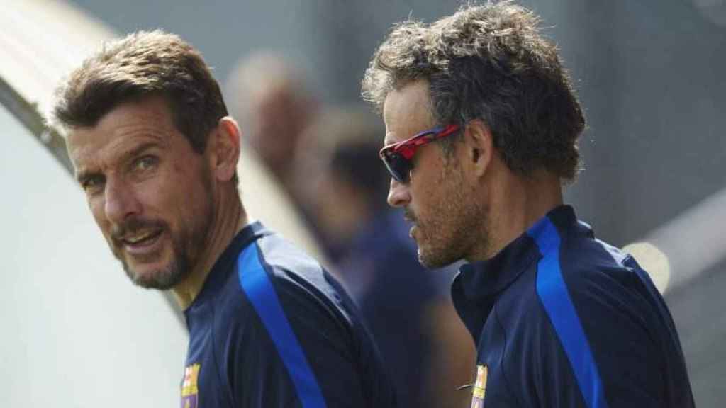 Unzué y Luis Enrique en su etapa en el Barça / EFE