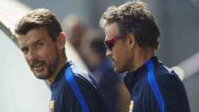 Unzué y Luis Enrique en su etapa en el Barça / EFE