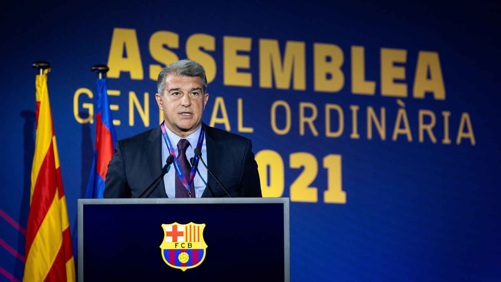 Joan Laporta en la asamblea de socios compromisarios / FCB