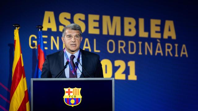 Joan Laporta en la asamblea de socios compromisarios / FCB