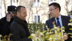 Sandro Rosell y Josep María Bartomeu antes de entrar a la Audiencia Nacional / EFE