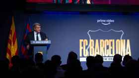 Joan Laporta toma la palabra en la premier del nuevo documental del Barça / FCB