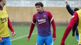 Sergi Roberto, en un entrenamiento reciente del Barça / FCB