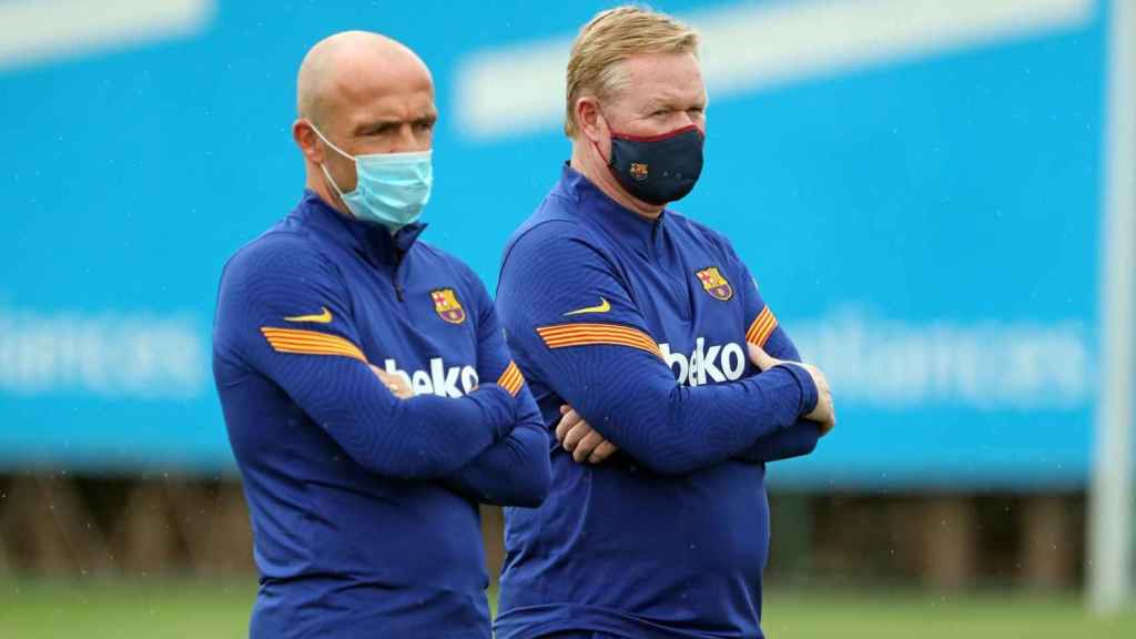 Koeman en el entrenamiento del Barça / FCB