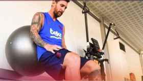 Leo Messi en un entrenamiento con el FC Barcelona / EFE