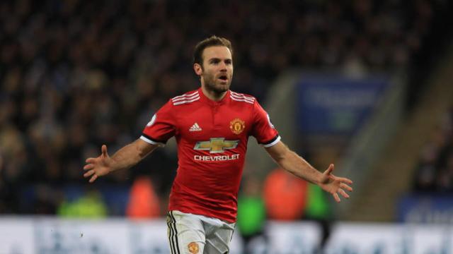 Juan Mata celebra un tanto anotado con el Manchester United / EFE