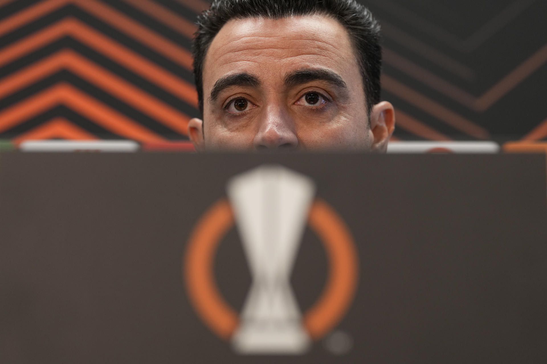 Xavi Hernández, en la rueda de prensa previa al Barça Manchester united