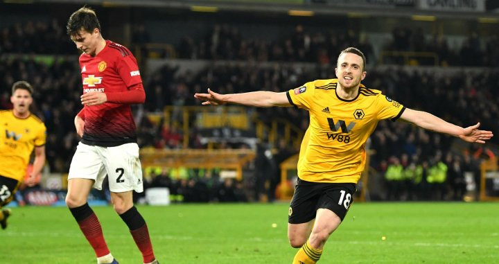 Diogo Jota (Wolves) celebrando un gol contra el Manchester United / EFE