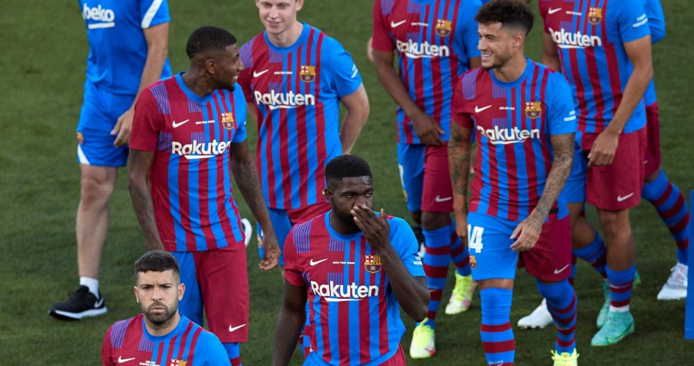 Samuel Umtiti durante la presentación del equipo en el trofeo Joan Gamper / EFE