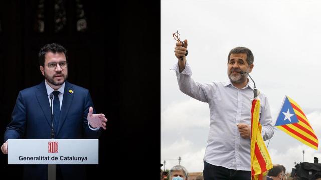 Pere Aragonés, presidente de la Generalitat, y Jordi Sánchez, secretario general de Junts per Catalunya / MONTAJE CG