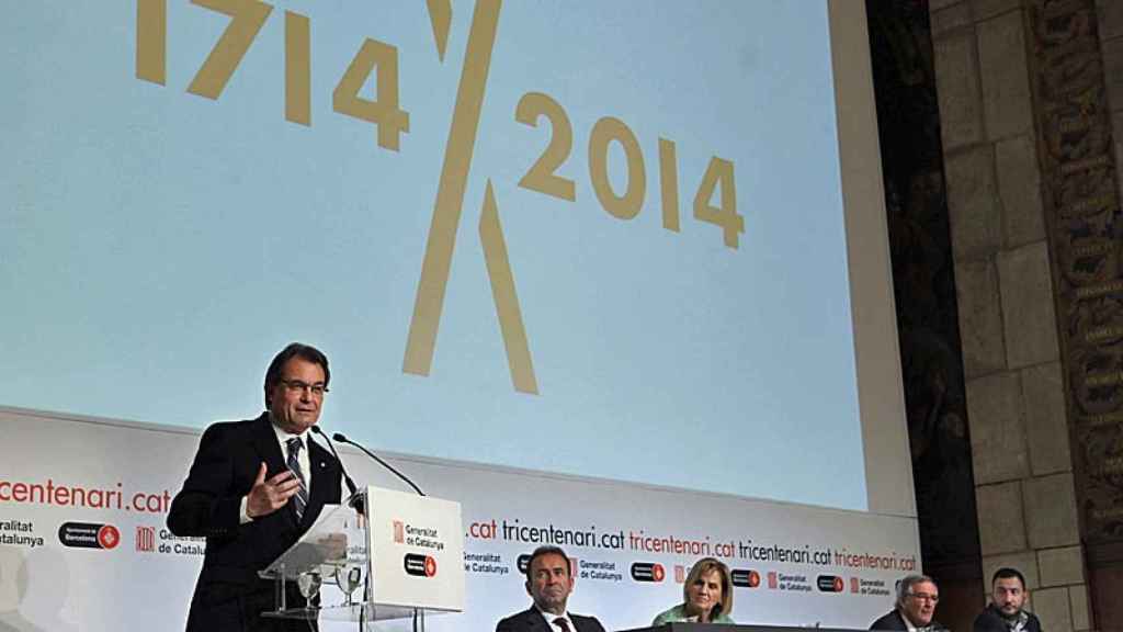 El presidente de la Generalitat, Artur Mas, durante un acto sobre el Tricentenario de 1714