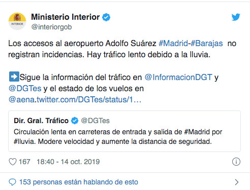 Desmentido del Ministerio del Interior sobre el supuesto colapso intencionado en Barajas / TWITTER