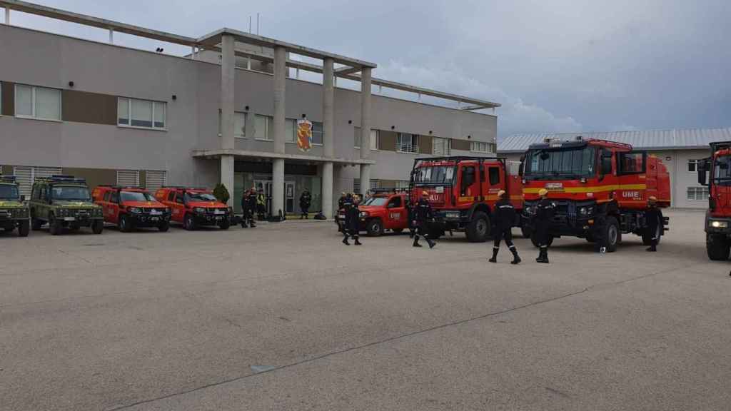 Militares de la Unidad Militar de Emergencias (UME) del Gobierno en la base de Torrejón de Ardoz, en Madrid / MINISTERIO DE DEFENSA