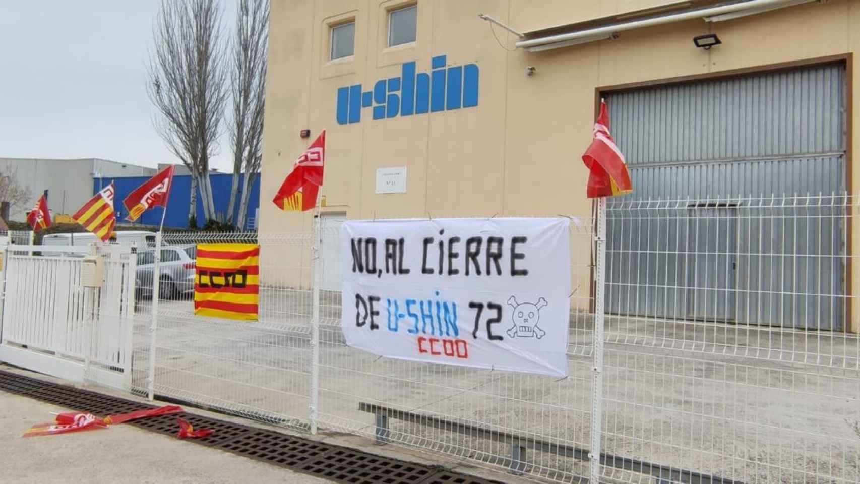 Protesta de los trabajadores contra el cierre de U-Shin / CG