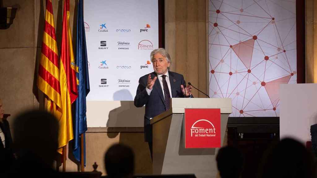 El presidente de Foment, Josep Sánchez Llibre, durante la Entrega de las Medallas de Honor 2020 / EP