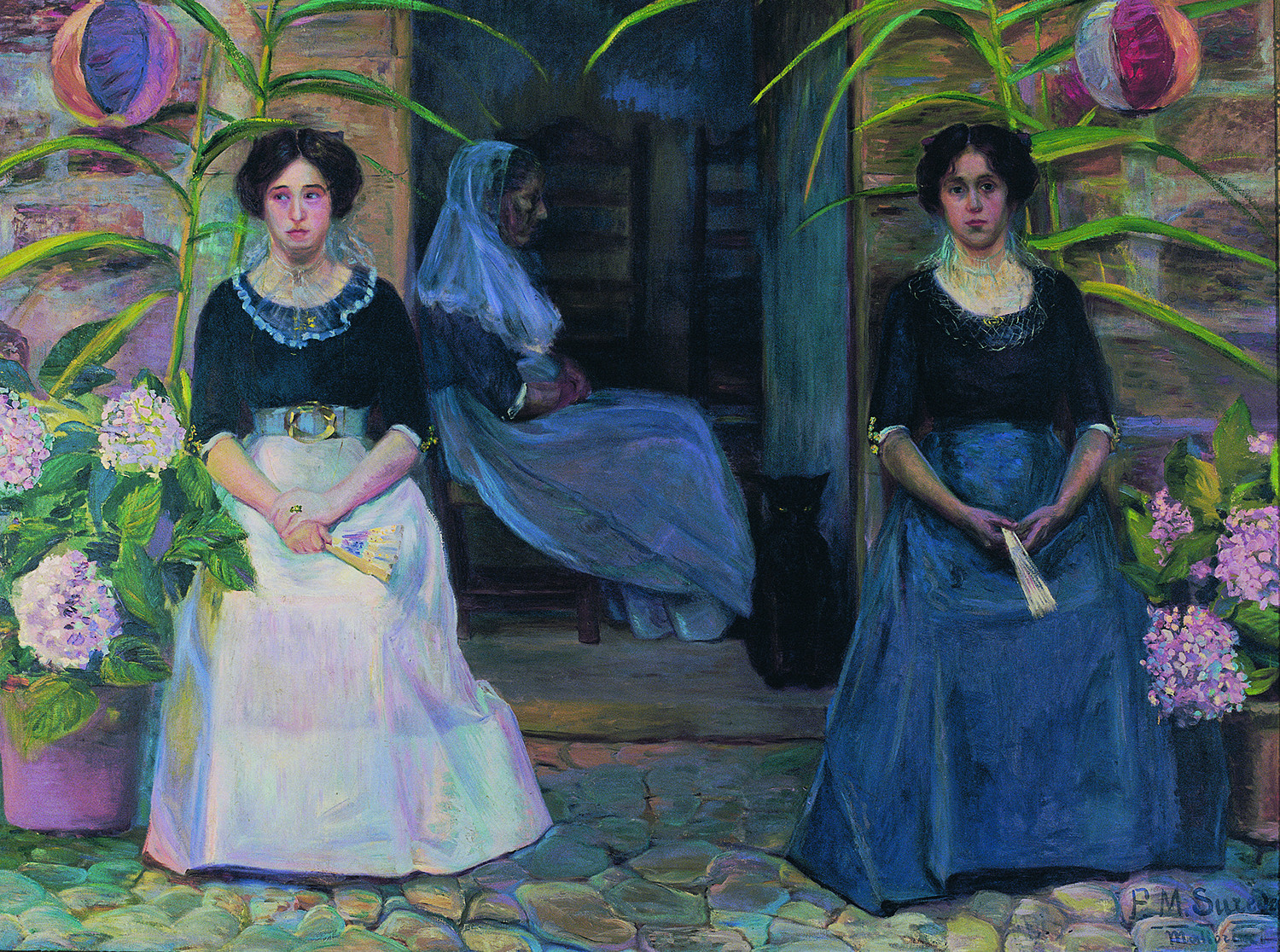 Cuadro de Pilar Montaner titulado 'Esperant els nuvis', c. 1910
