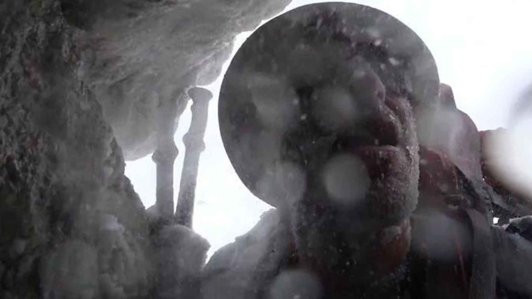 Uno de los dos montañeros, tras la avalancha en el pico Kuksar, en Pakistán / CG