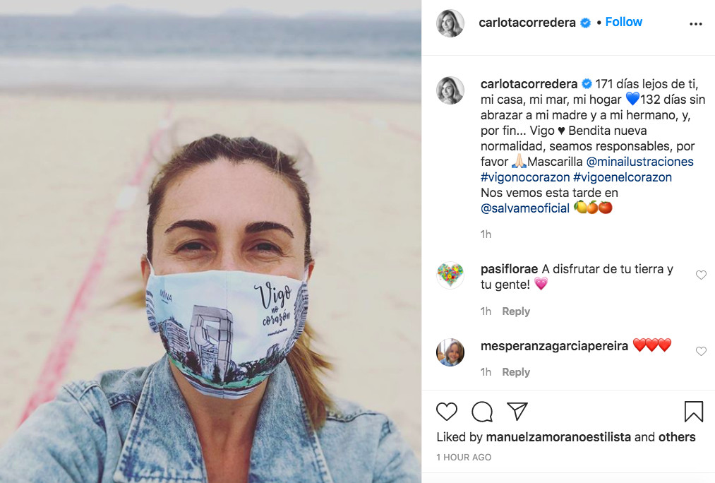 Carlota Corredera se escapa hasta Vigo aprovechando el fin del estado de alarma / INSTAGRAM