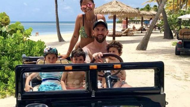 Una foto de la familia Messi Roccuzzo en sus vacaciones en el Caribe / Instagram